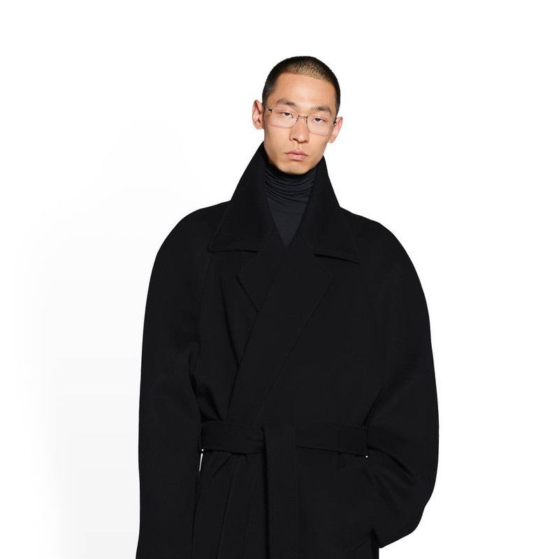 Balenciaga o1bcso1str0326 Raglan Coat in Black Size XXS / US 00 / IT 34 - 4 Thumbnail