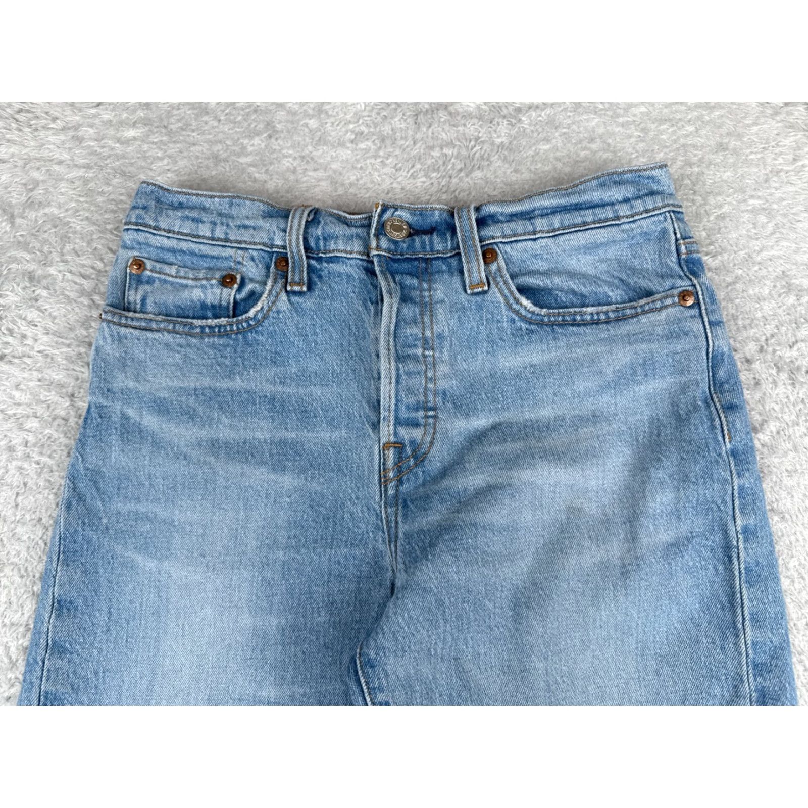Levi's Levi's Jeans Womens 27 Blue Denim Wedgie Fit Regular Mid 26 Inseam Distressed Stretch 5-Pocket Cotton Button Zipper Denim Jeans Vintage Retro Size 27" / US 4 / IT 40 - 4 Thumbnail