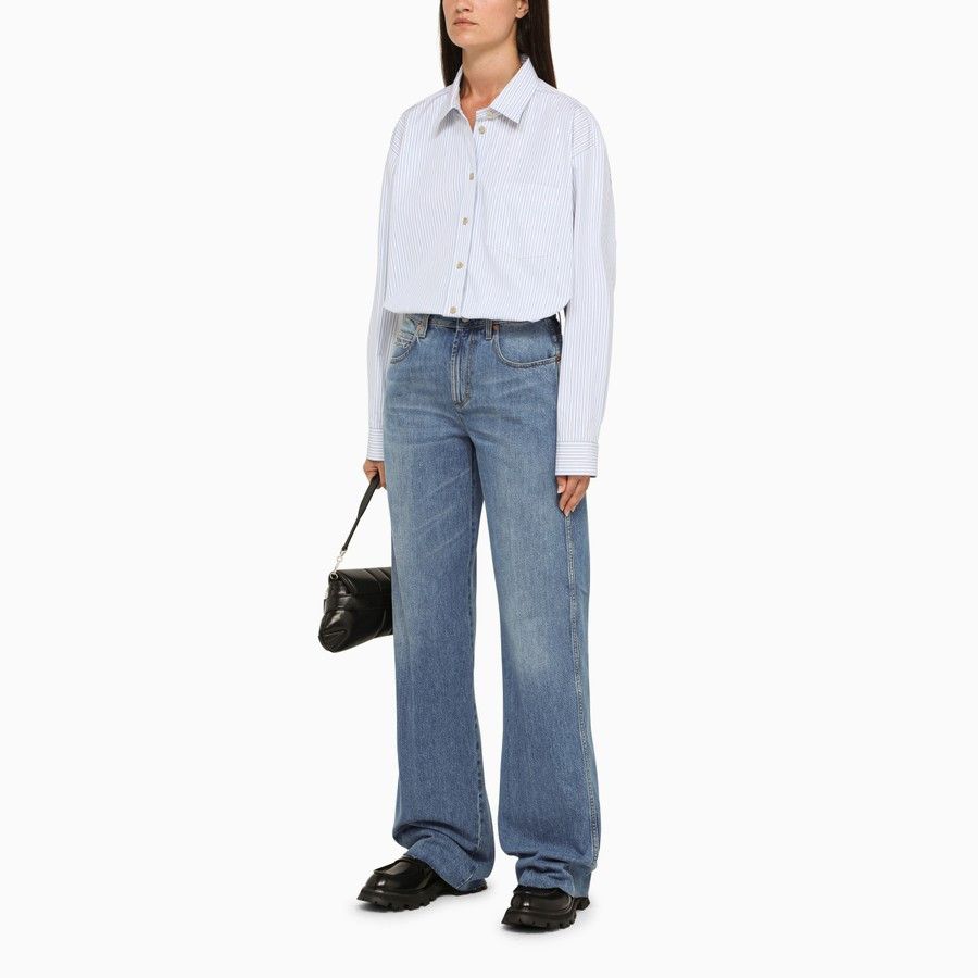 Gucci o1d2blof0824 Striped Oversize Shirt in Light Blue Size L / US 10 / IT 46 - 2 Thumbnail
