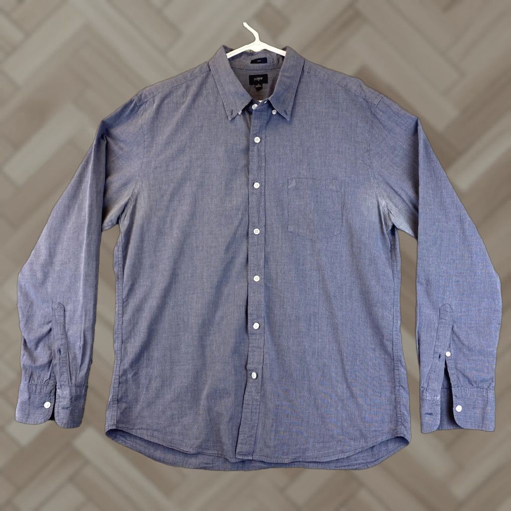 J.Crew VINTAGE J.CREW Men's Dress Shirt Long Sleeve Cotton Gray XL Slim Business Formal Workwear Size US XL / EU 56 / 4 - 1 Thumbnail