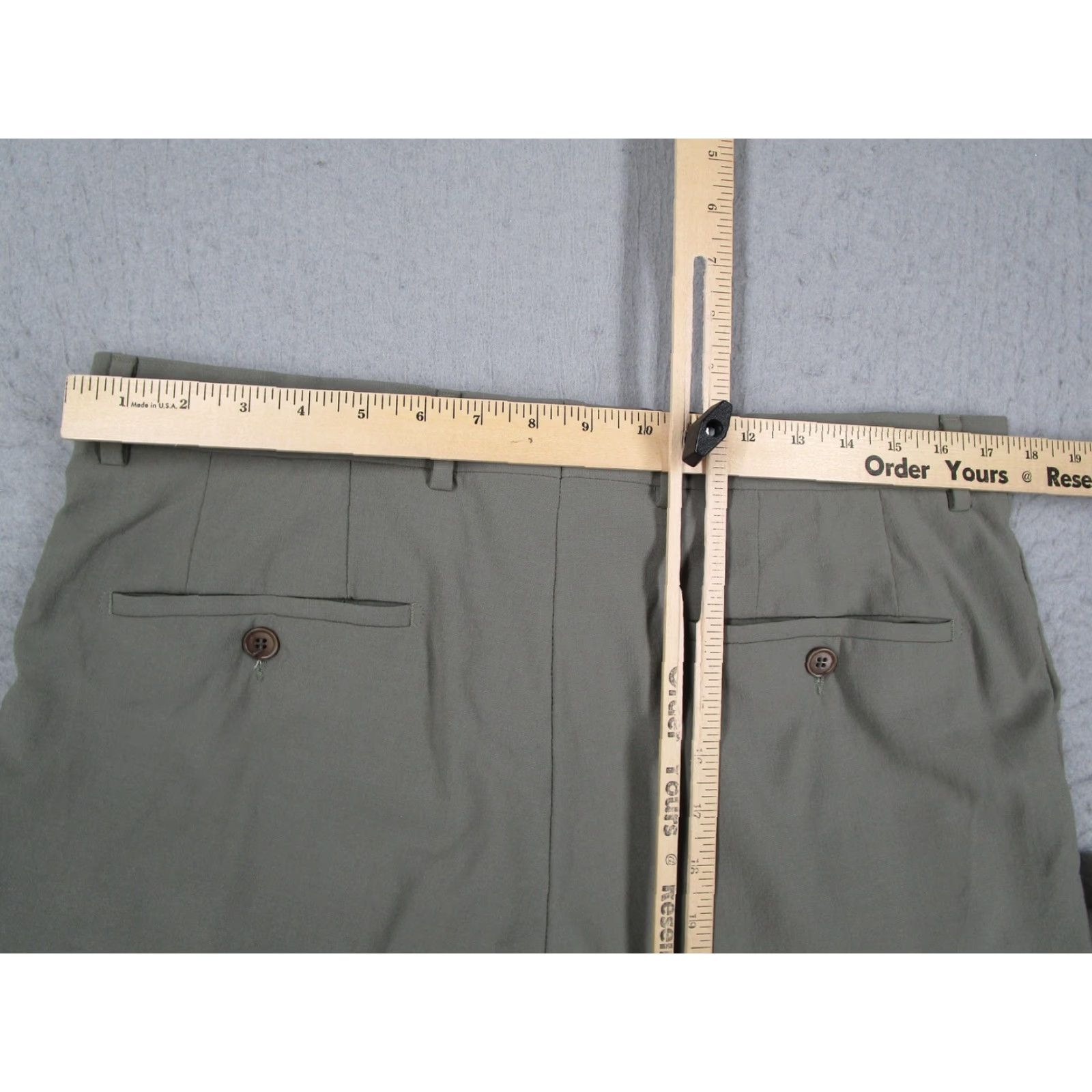 Hugo Boss VINTAGE Hugo Boss Dress Pants Mens 36 Olive Green Pleated Wool Straight Zip Fly Pockets Dry Clean Only Made in USA 34x38 MENS, Dr Hook USA Size US 34 / EU 50 - 7 Thumbnail