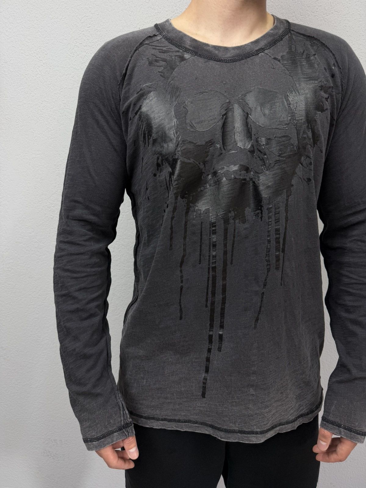 If Six Was Nine Vintage Skull Print Long Sleeve Rick Owens Style Size US L / EU 52-54 / 3 - 2 Thumbnail