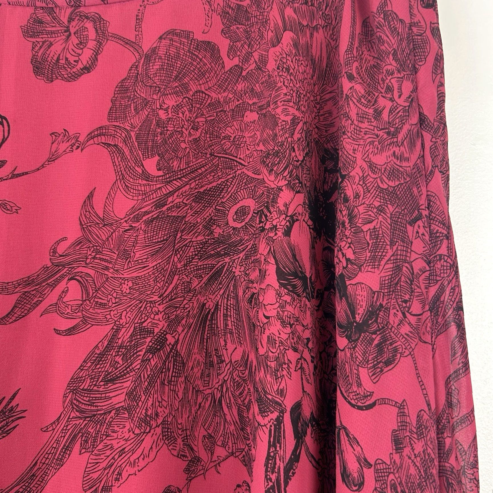 Coldwater Creek Coldwater Creek Skirt Maxi Womens L Skirt Long Bohemian Floral Red Cotton Polyester Layered Full Lined Women Size 36" / US 14 / IT 50 - 3 Thumbnail