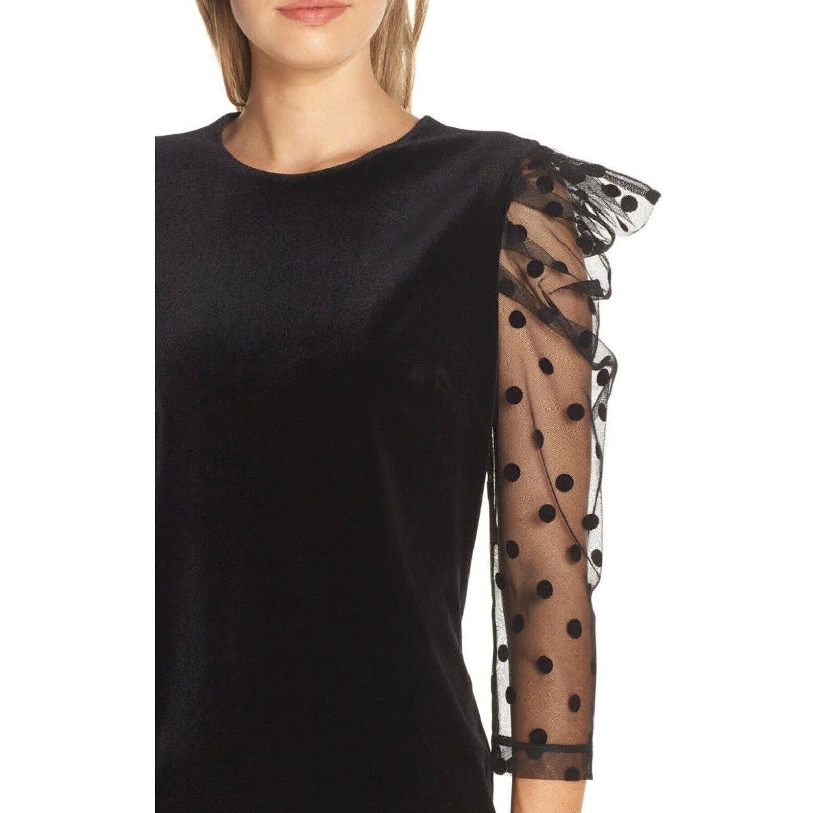 The Unbranded Brand Julia Jordan Black Velvet Swiss Dot Cocktail Dress Size US 6 Size M / US 6-8 / IT 42-44 - 5 Thumbnail
