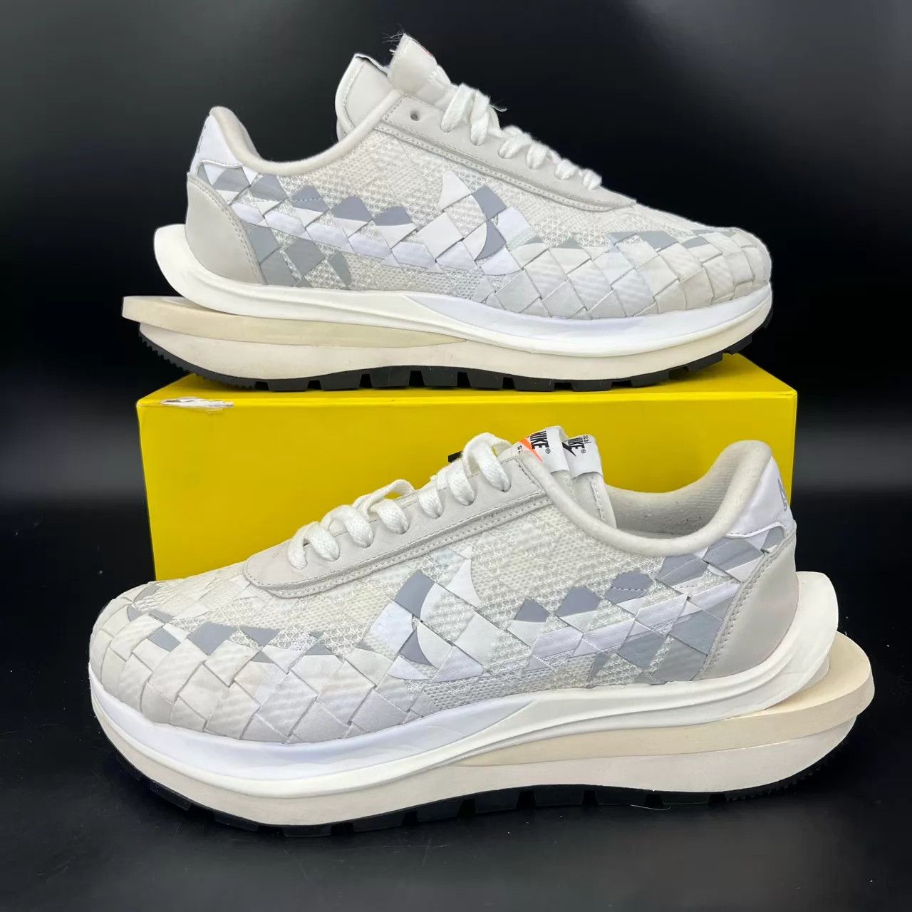 Sacai sacai vaporwaffle white woven 47 99new Size US 14 / EU 47 - 3 Thumbnail