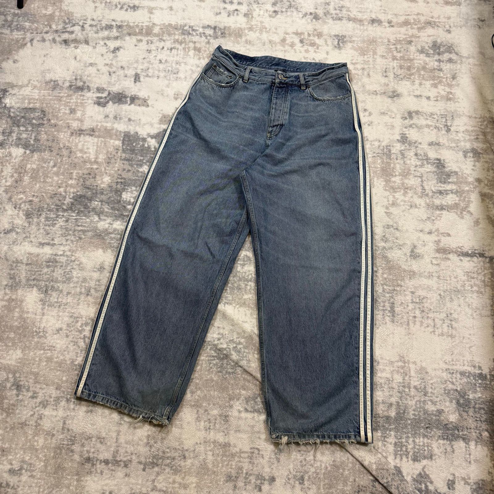 Adidas × Balenciaga Balenciaga x Adidas Denim Baggy Pants | Grailed