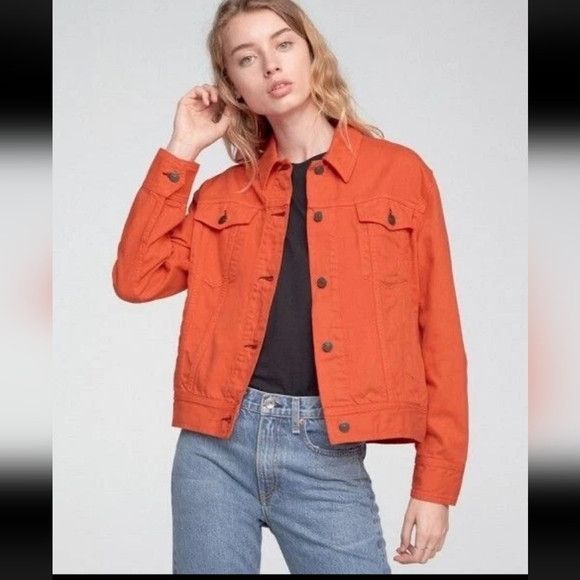 Rag & Bone Rag & Bone Bright Neon Orange Denim Jacket - Size M Size M / US 6-8 / IT 42-44 - 10 Thumbnail
