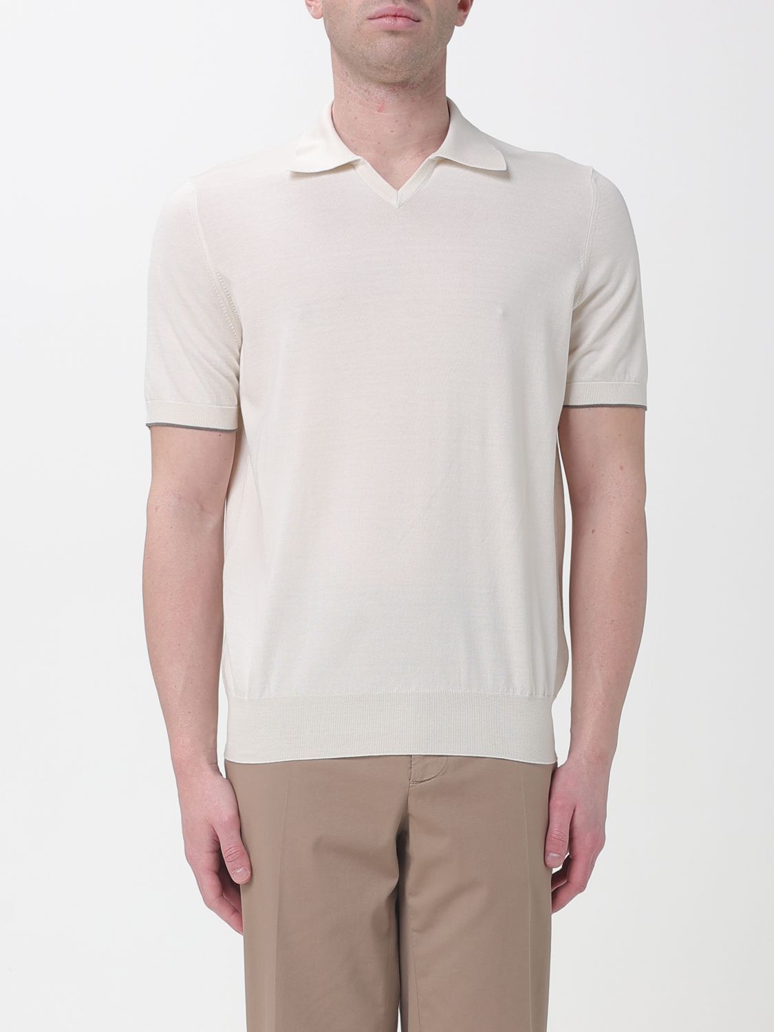 Brunello Cucinelli Brunello Cucinelli Polo Shirt Men White Size US XL / EU 56 / 4 - 1 Thumbnail