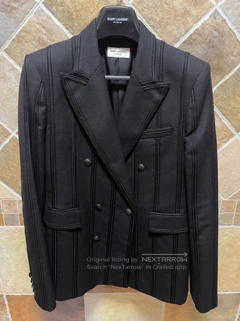 Saint Laurent Paris Saint Laurent Paris Black Braided Double Breasted Copper扣 Size US M / EU 48-50 / 2 - 1 Thumbnail