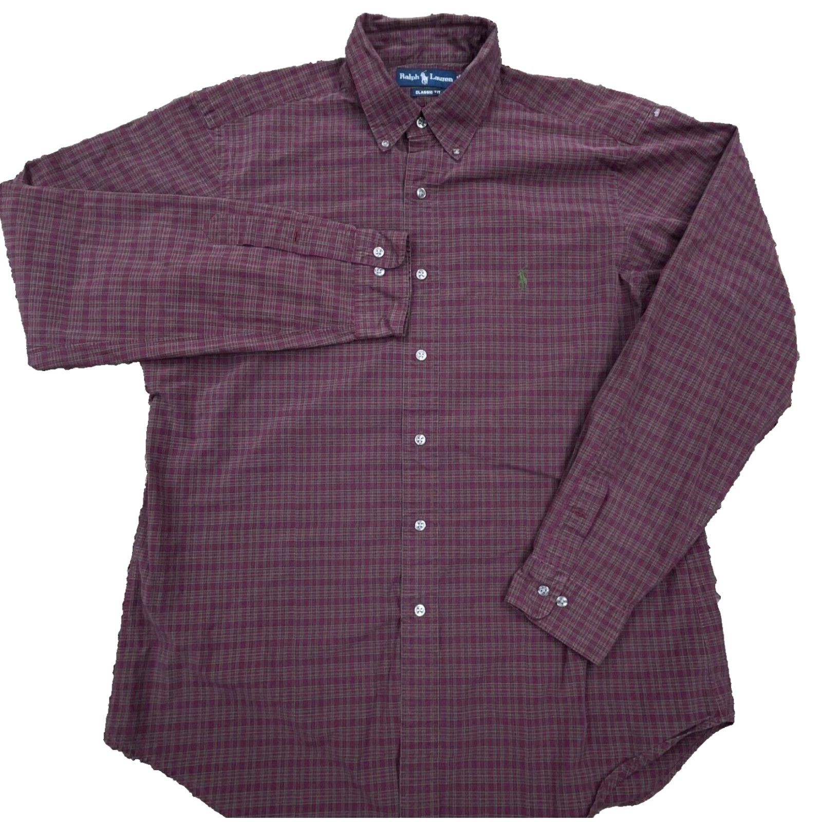 Ralph Lauren Ralph Lauren Button-Up Shirt Men Large Plaid Red Cotton Classic Fit 2XL Size 48R - 3 Thumbnail