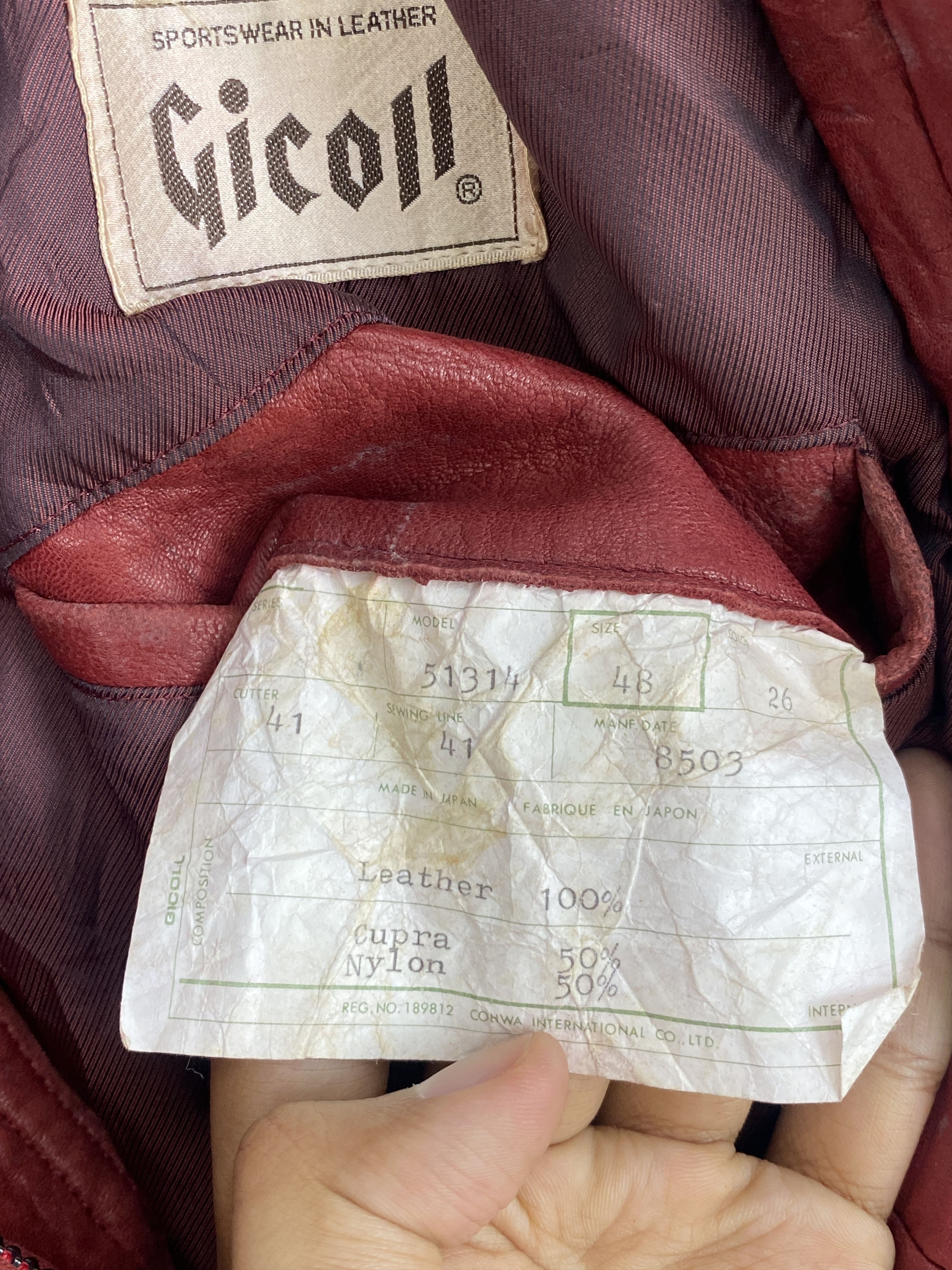 Japanese Brand Vintage Japanese Brand Gicoll Japan Leather Jacket JA0081 Size US M / EU 48-50 / 2 - 6 Thumbnail