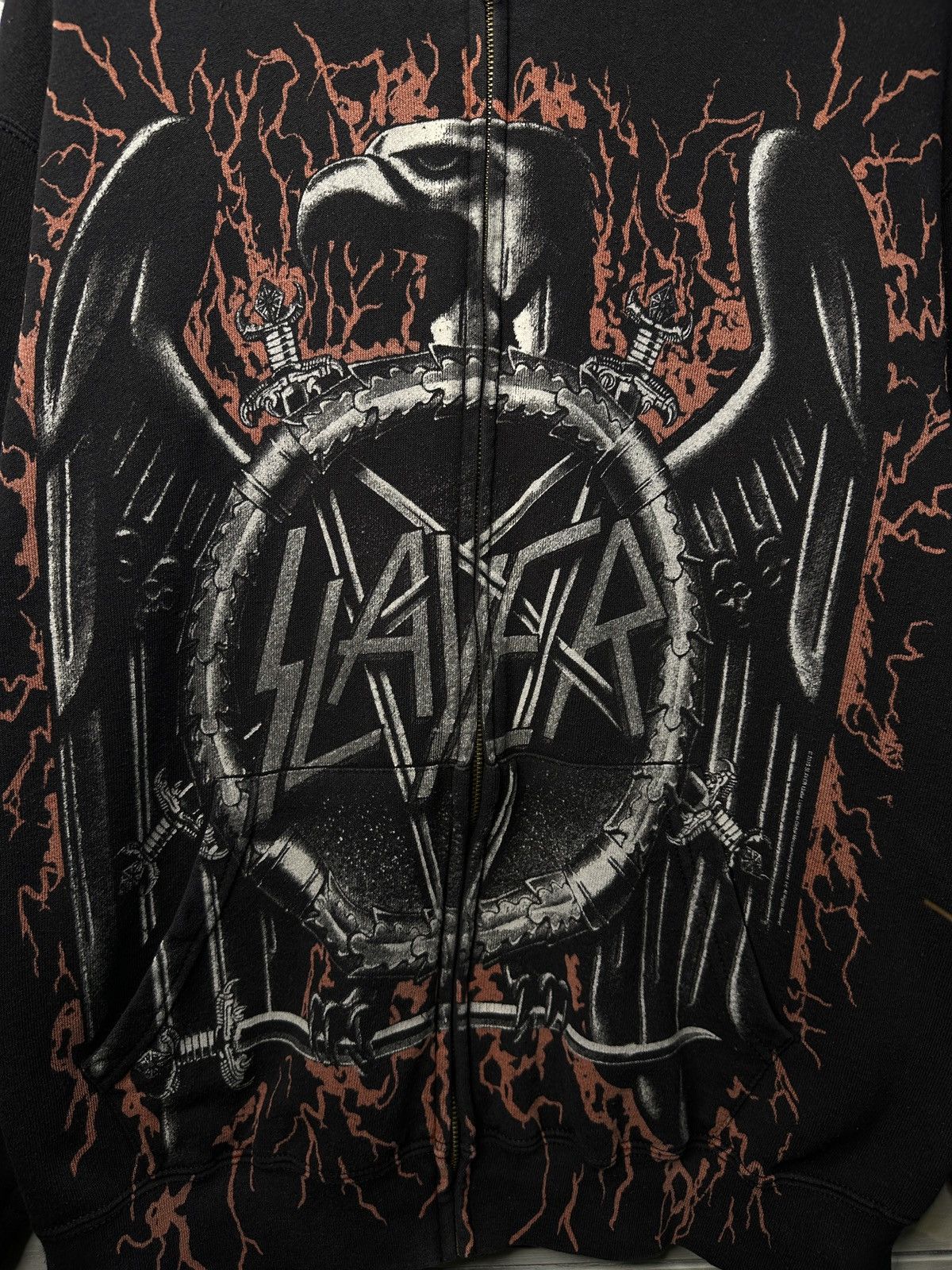Band Tees Rare Vintage Zip Hoodie Slayer Two Big Logo Eagle Anarchy Size US L / EU 52-54 / 3 - 3 Thumbnail