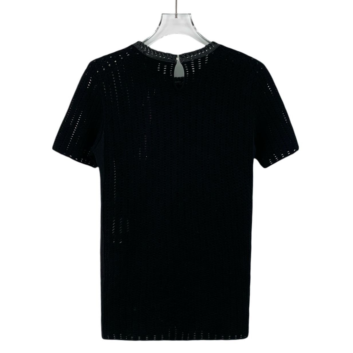 Louis Vuitton Louis Vuitton Black Leather-Panel Woven Cut-Out Cotton T-Shi Size M / US 6-8 / IT 42-44 - 7 Thumbnail