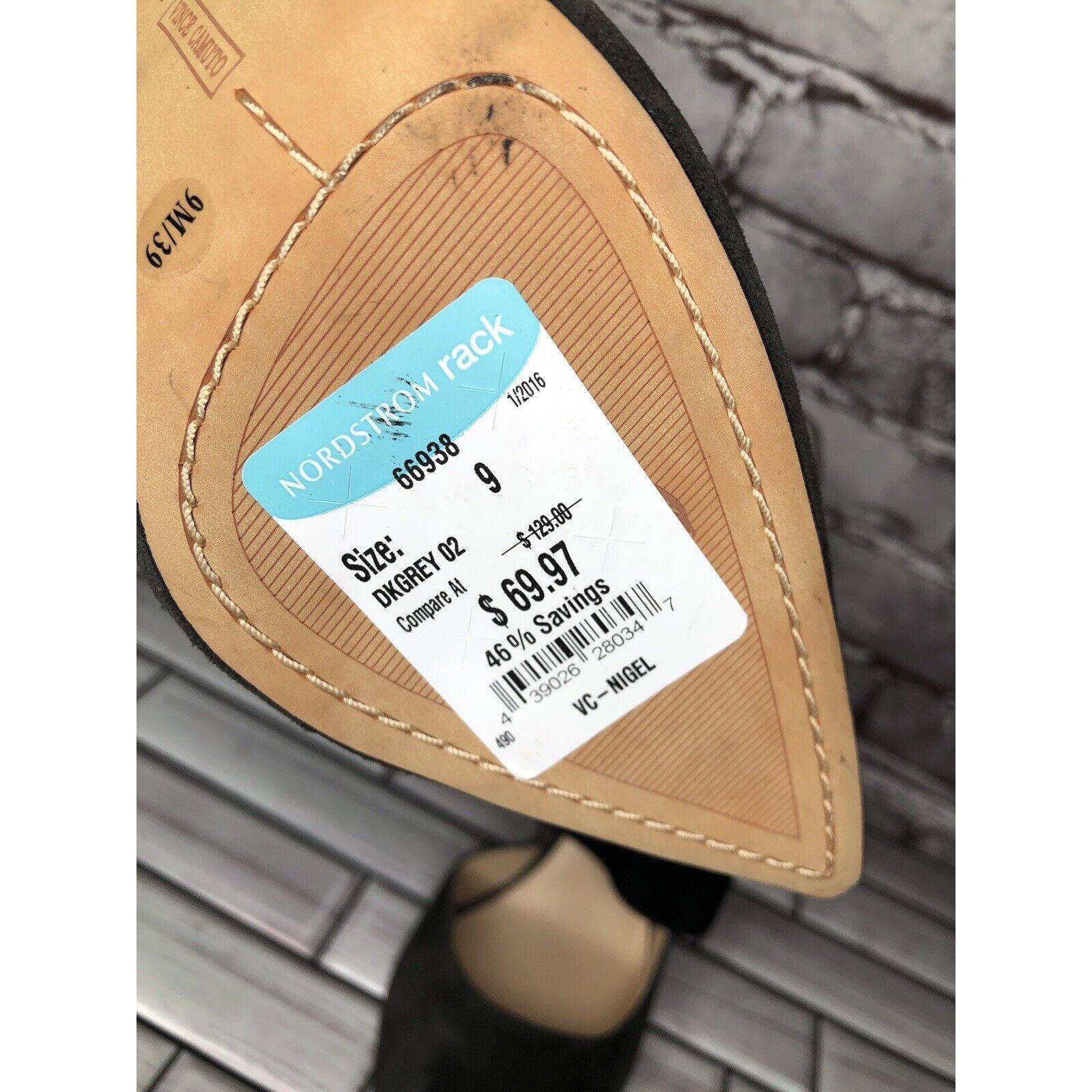 Vince Camuto Vince Camuto Nigel Charcoal Gray Suede Elastic Pointed Toe H Size US 9 / IT 39 - 21 Thumbnail