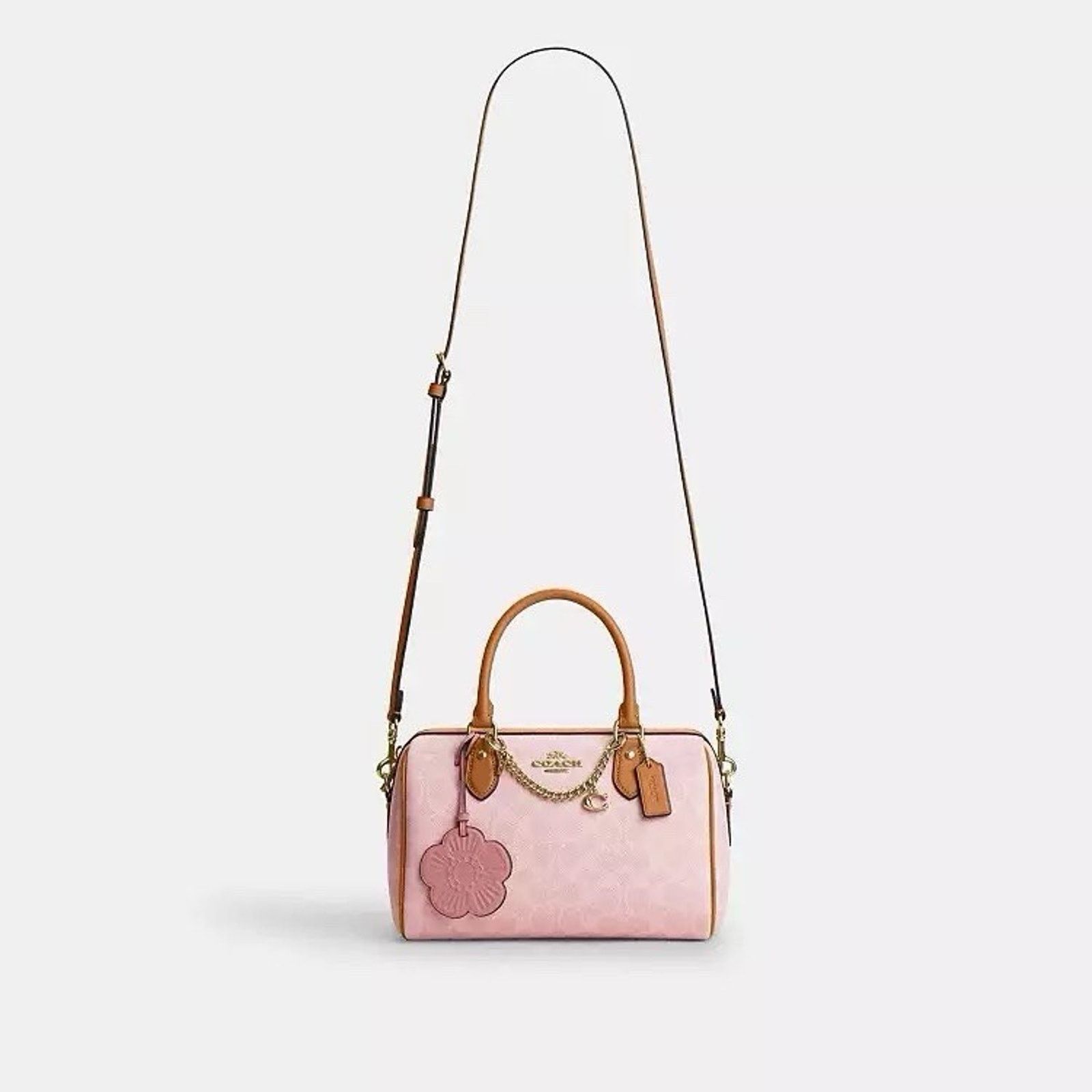 Coach NWT Coach Rowan Satchel Bag Charms Gold/Powder Pink CEA18 Size ONE SIZE - 14 Thumbnail