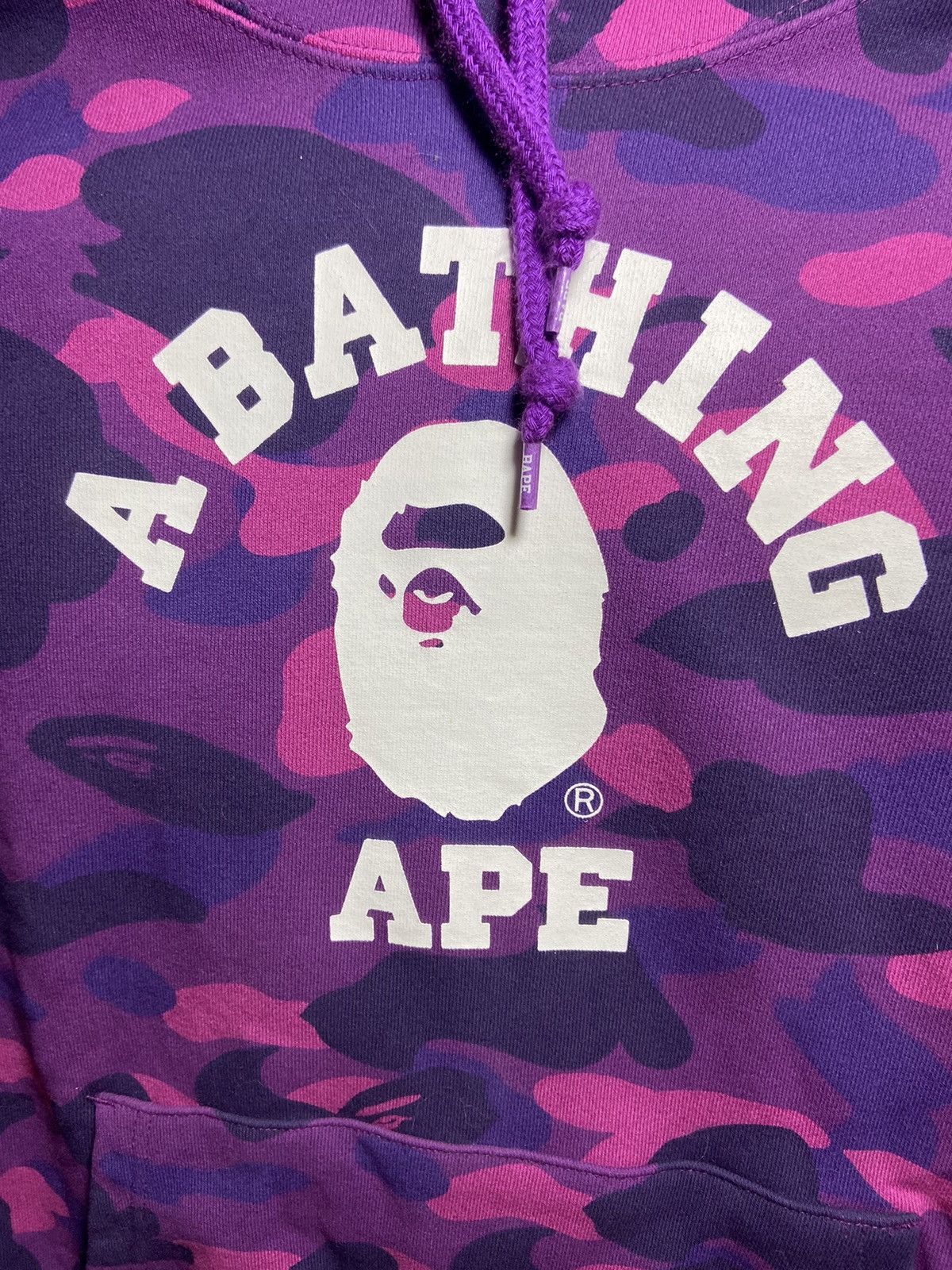 Bape Bape purple camo college pullover hoodie Size US L / EU 52-54 / 3 - 6 Thumbnail