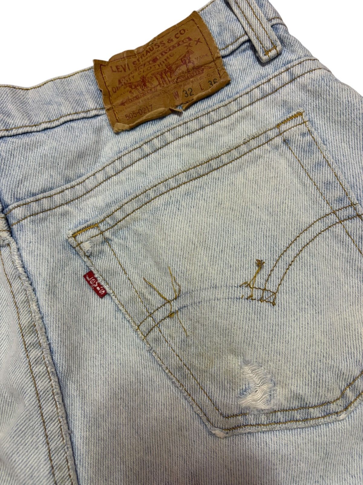 Levi's Vtg 90s Levis 505 Distressed Jeans Size US 30 / EU 46 - 8 Thumbnail