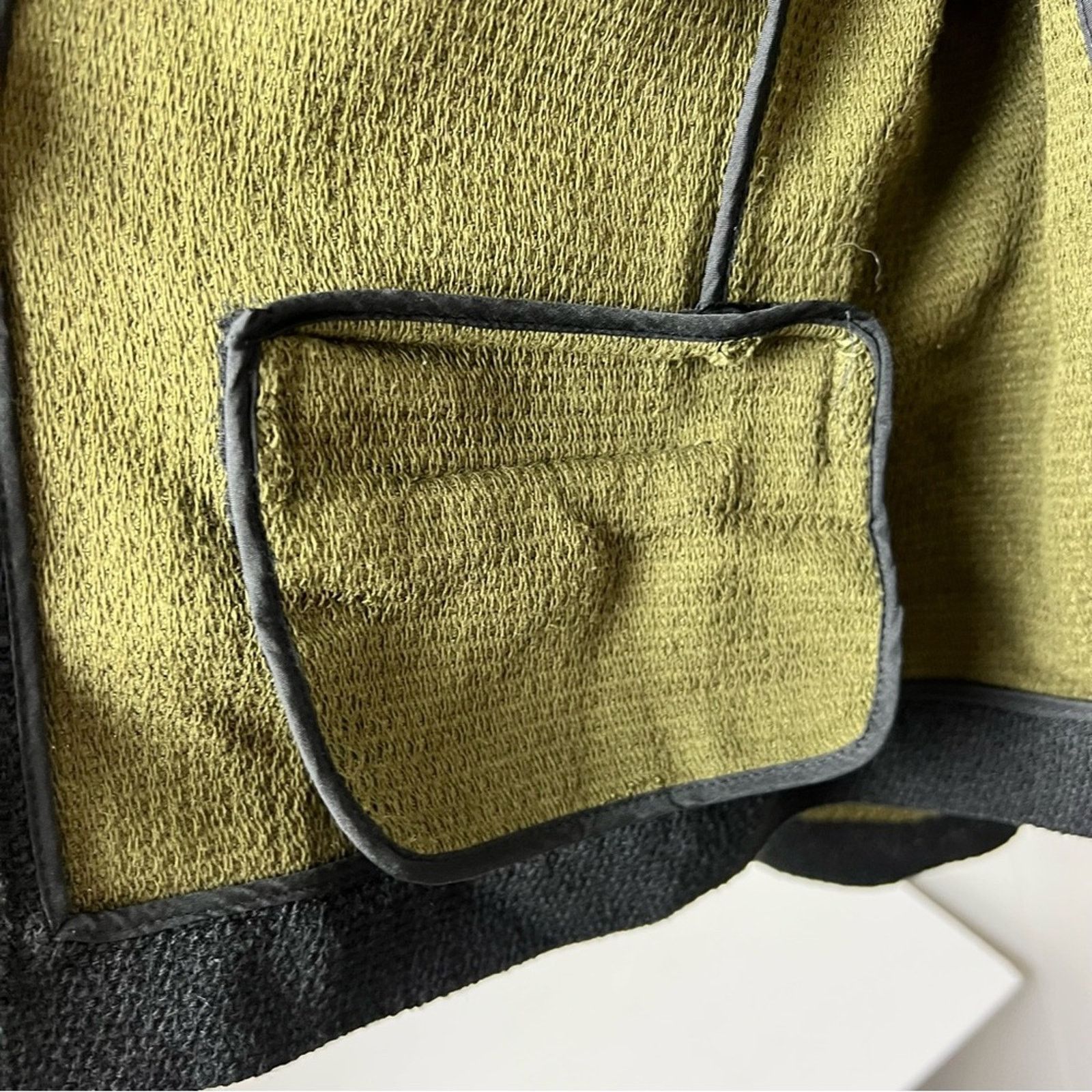 Ann Taylor AOlive Green Trim Open Front Nubby Cropped Jacket Womens Med Size M / US 6-8 / IT 42-44 - 13 Thumbnail