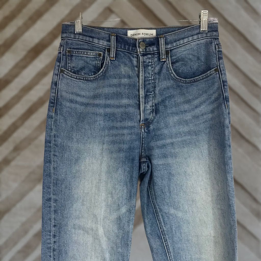 Vintage Denim Forum Jeans Womens 27 Blue The Arlo High Rise Straight Raw Hem Size Size 27" / US 4 / IT 40 - 1 Thumbnail