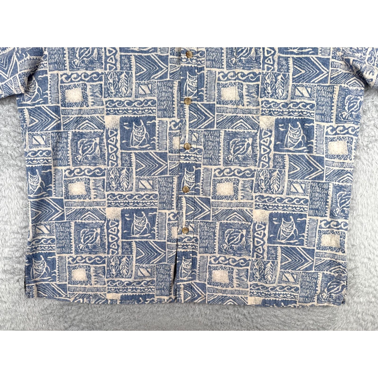 Vintage VINTAGE Cooke Street Shirt Men 2XL Blue Geometric Tile Floral 100% Cotton casual Wearable Button-Up Hawaiian Aloha resort Summer Winter Everyday Mens Size US XXL / EU 58 / 5 - 5 Thumbnail