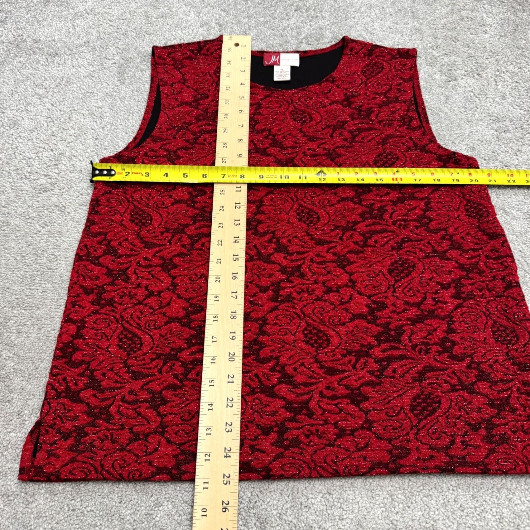 JM Collection JM Collection Jennifer Moore Paisley Shimmer Jacquard Tank Top Womens XL Red Size XL / US 12-14 / IT 48-50 - 7 Thumbnail