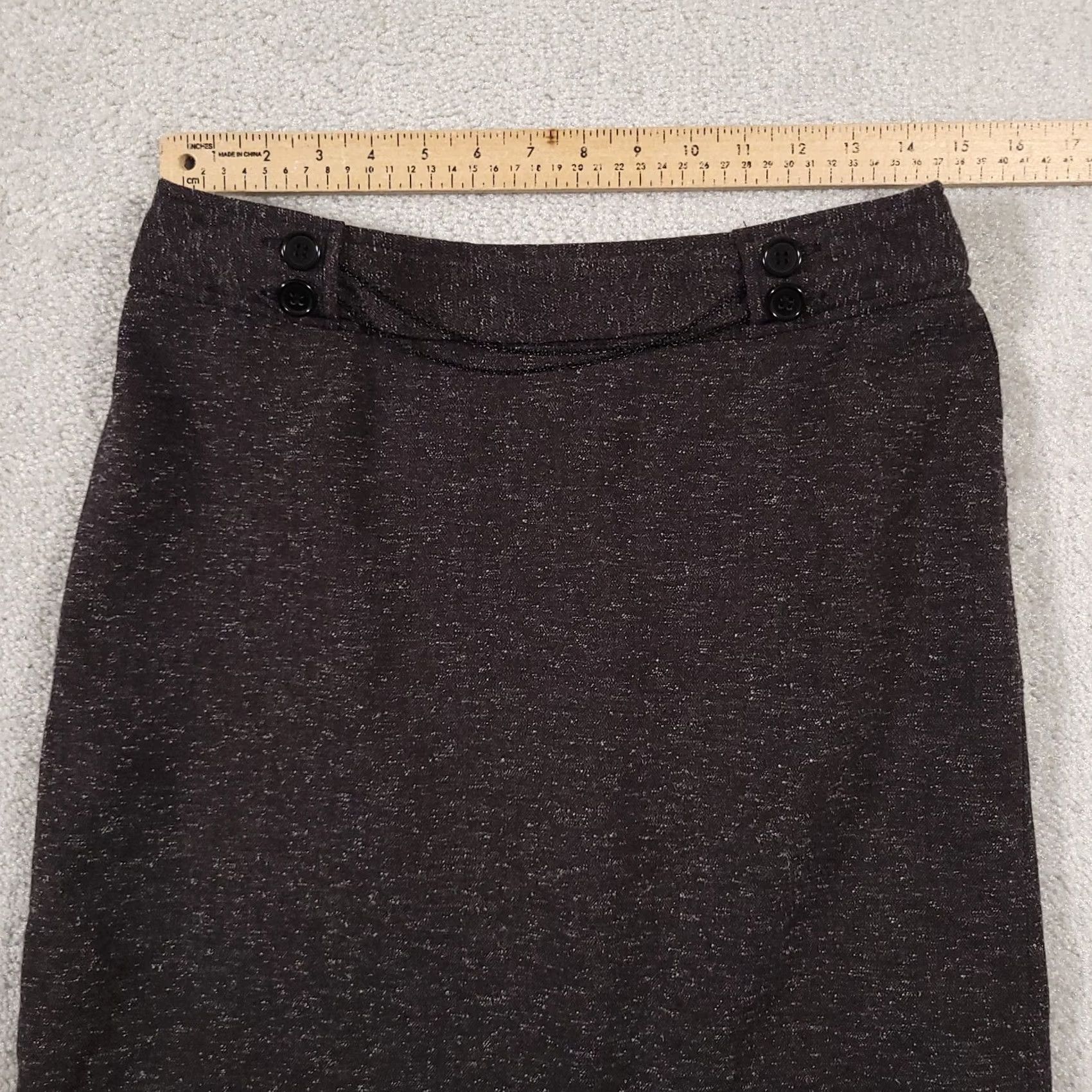 Worthington Worthington Pencil Skirt Women's 4 Gray Knit Lined Zip Knee Length Career Size 27" / US 4 / IT 40 - 5 Thumbnail