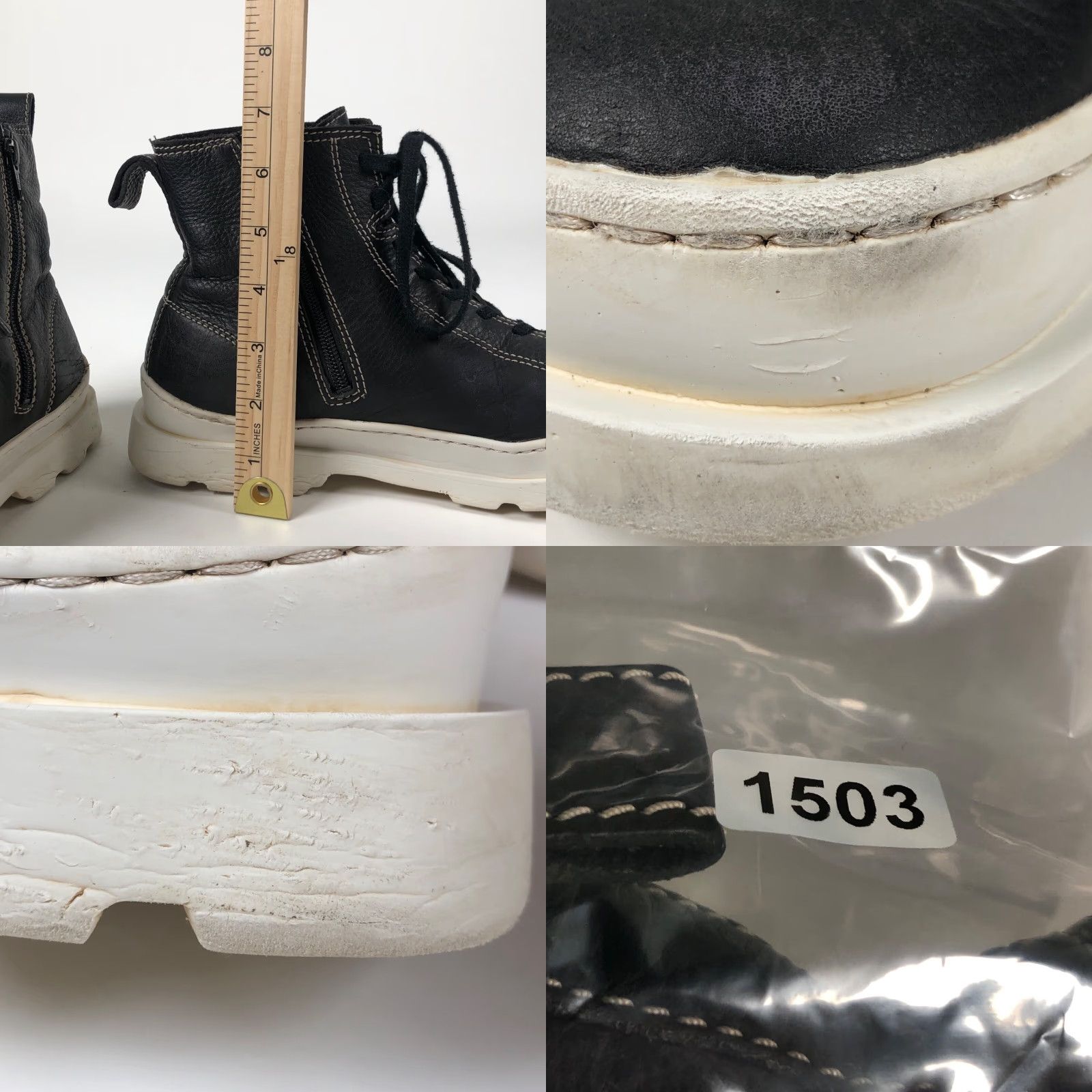 Camper Camper Brutus Womens Size 10.5 / 41 Black Leather Casual Boots Zip Size US 11 / IT 41 - 9 Thumbnail