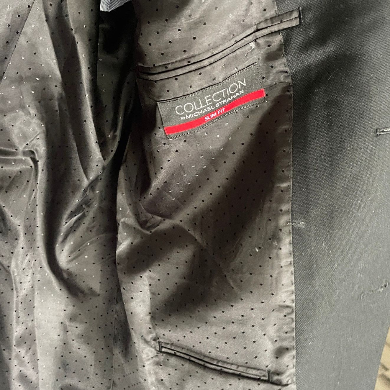 Other Collection Michael Strahan Strech Wool Slim Jacket Black 48R Size 48R - 3 Thumbnail