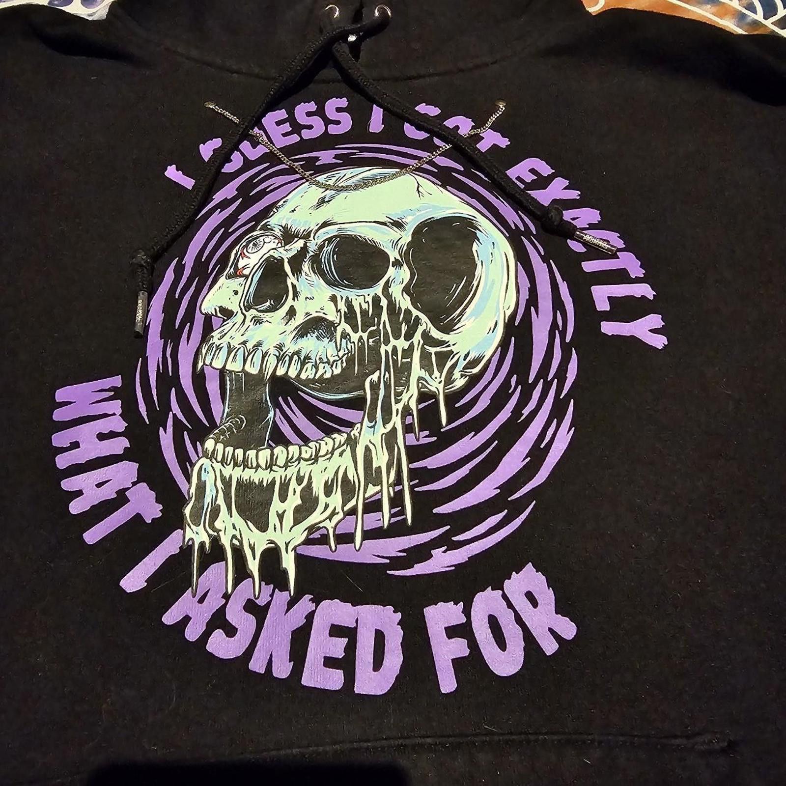 Broken Promises Co. Broken Promises Co. Women's Black and Purple Hoodie Size L / US 10 / IT 46 - 2 Thumbnail