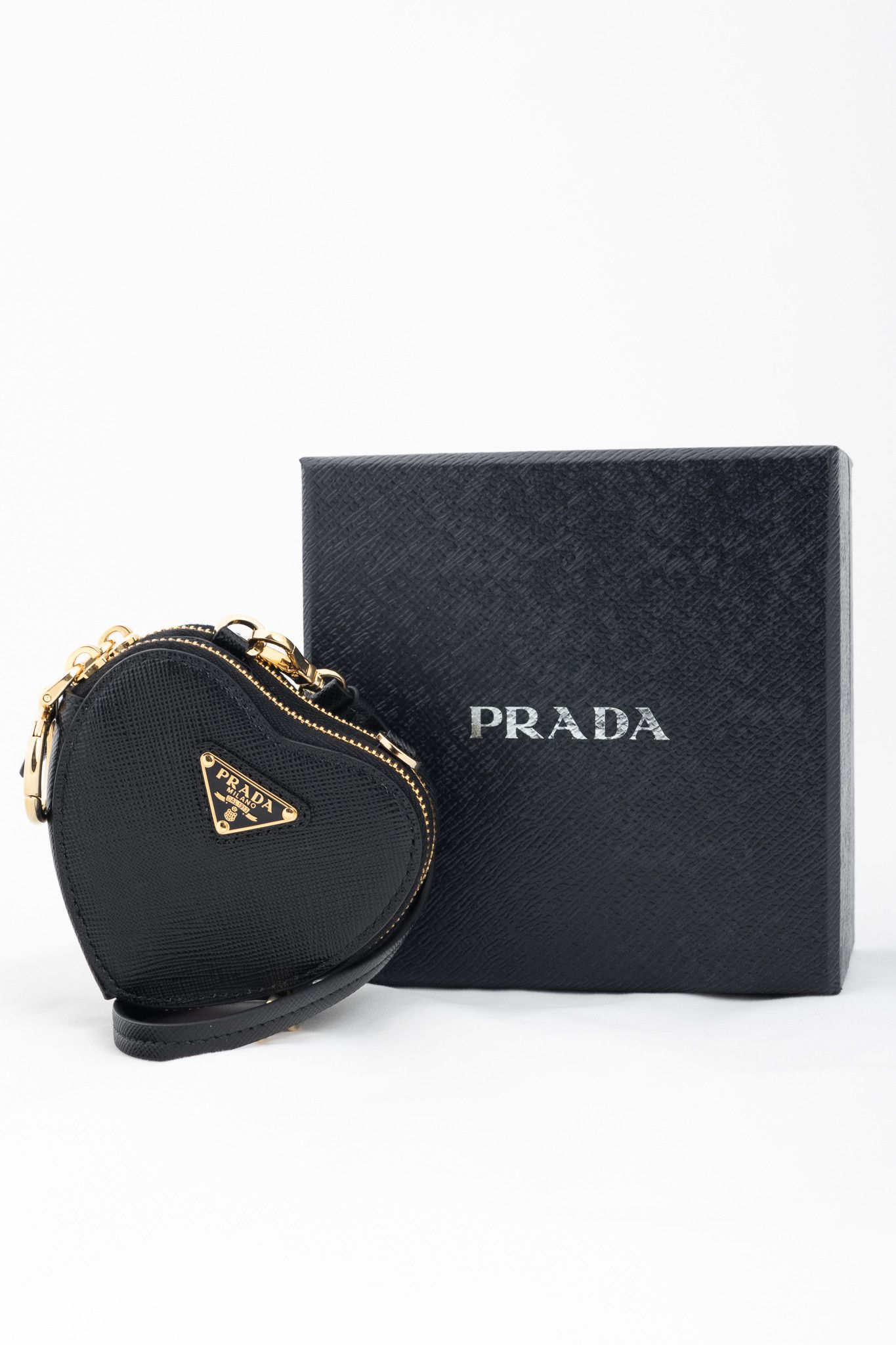 Prada Prada Nero Saffiano Leather Mini Heart Pouch Size ONE SIZE - 8 Thumbnail