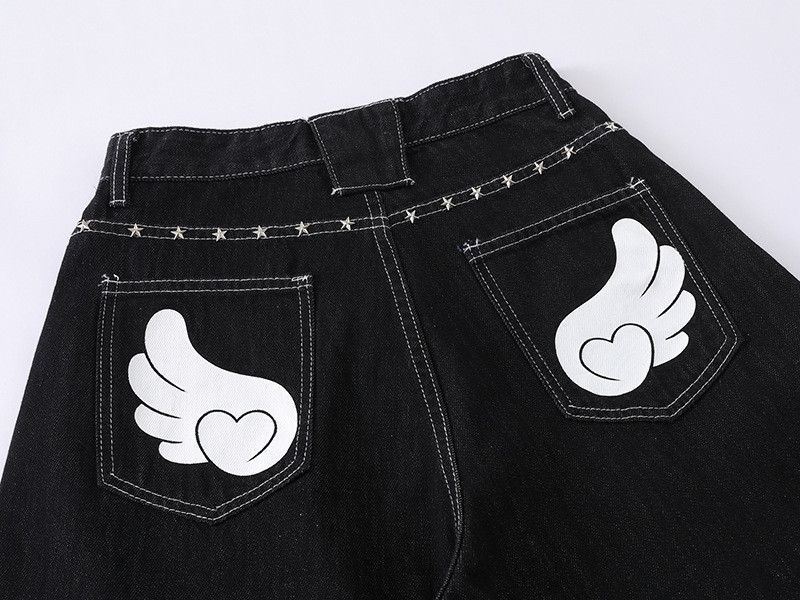 Jean Men's American Retro Wing-Print Scimitar Jeans Size US 32 / EU 48 - 3 Thumbnail