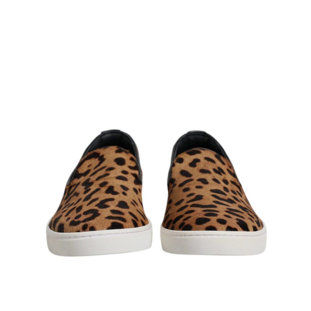 Dolce & Gabbana Dolce & Gabbana Brown Calfskin Fur Leopard Sneakers Shoes Size US 8.5 / EU 41-42 - 2 Thumbnail