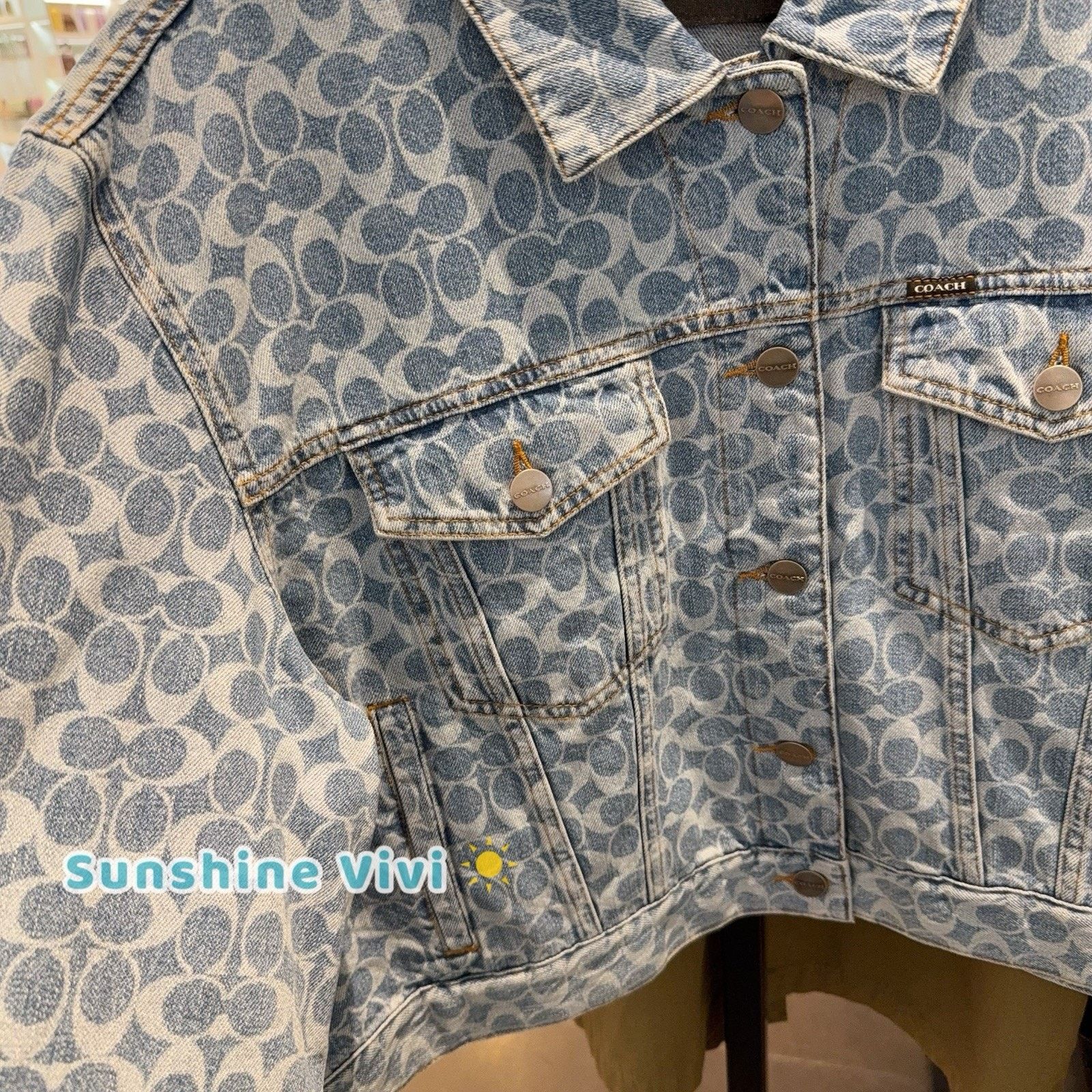 Coach NWT COACH Denim Jacket Woman's CAH16 Large Size L / US 10 / IT 46 - 6 Thumbnail