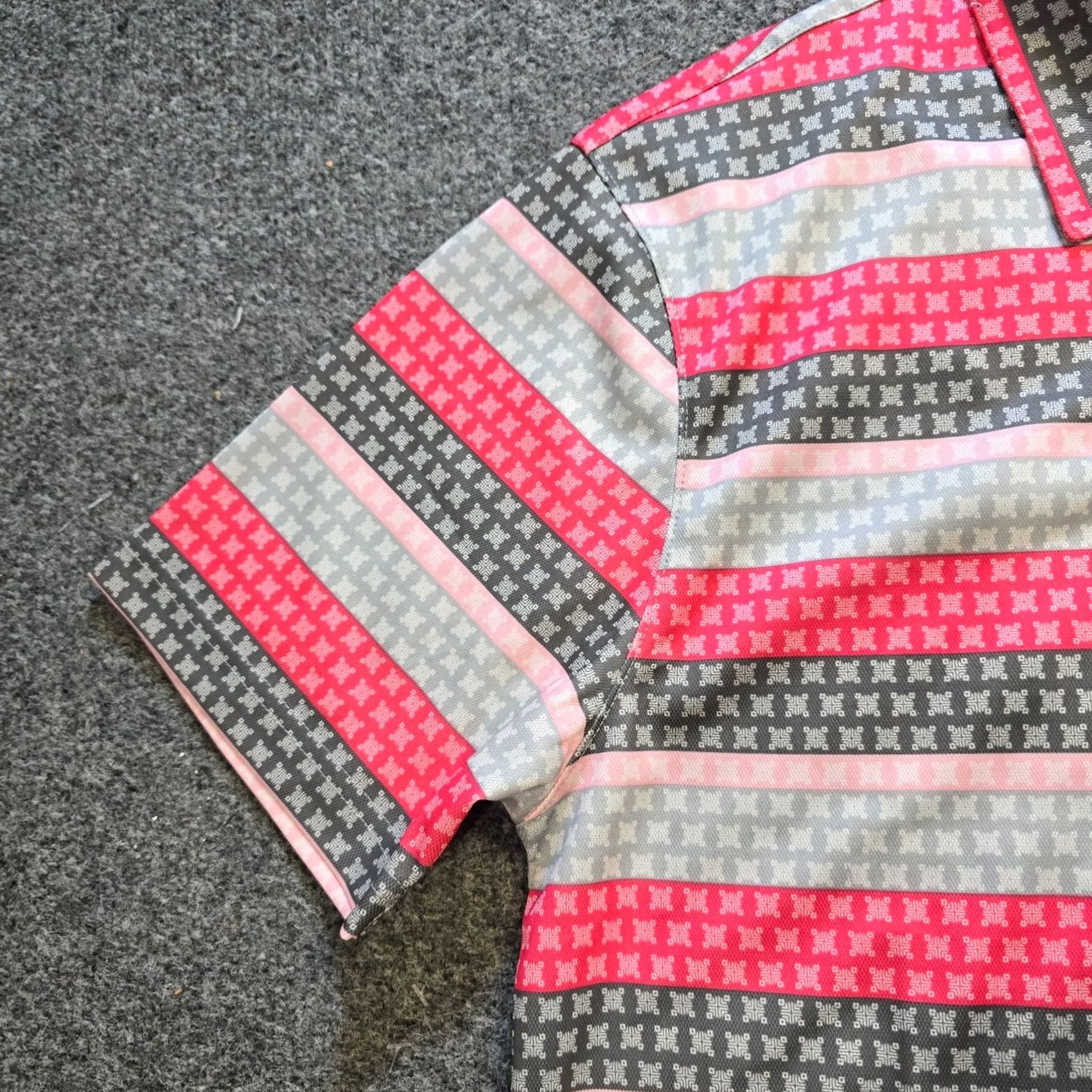 Vintage Etonic Polo Shirt Mens Medium Pink Stripe UV Protection Casual Golf Shirt Mens Regular Pink Stripe Polo Shirt Size US M / EU 48-50 / 2 - 5 Thumbnail