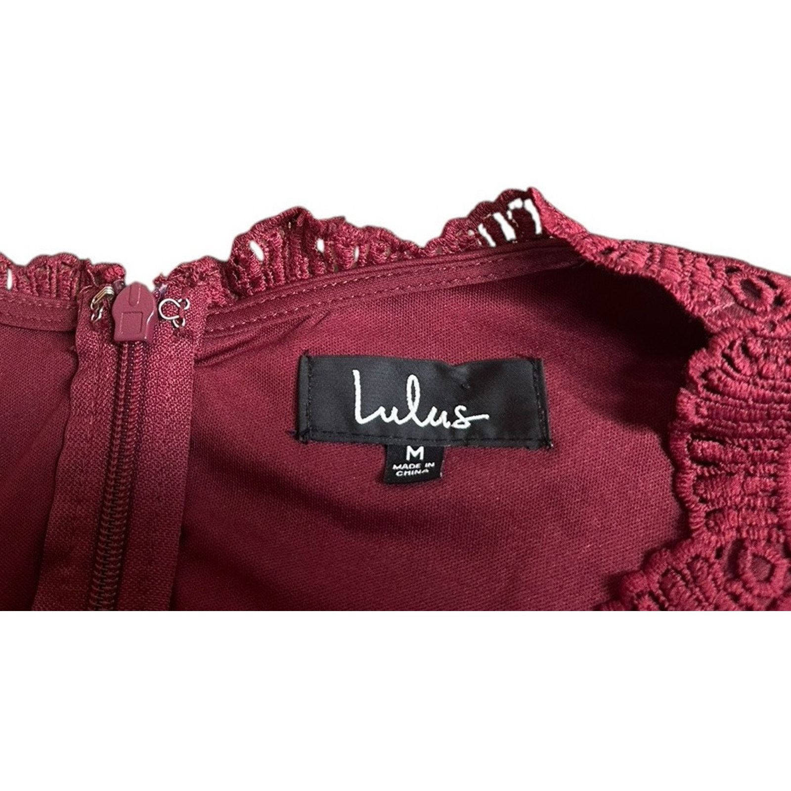 Other Lulus Angel in Disguise Burgundy Lace Dress Deep V Cocktail Size M / US 6-8 / IT 42-44 - 11 Thumbnail