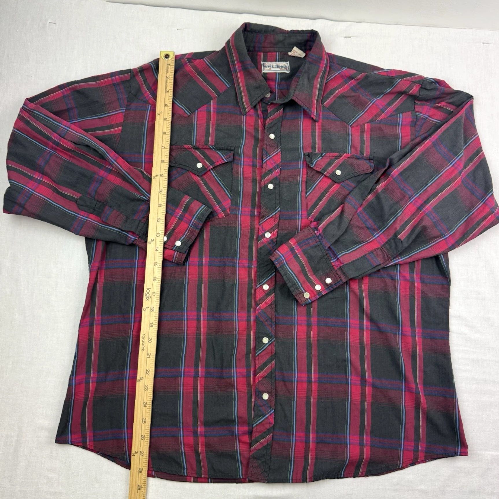 Rails VINTAGE Open Trails Shirt Western XL Red Plaid 90s Cowboy Mens XL Red Plaid Open Trails Shirt Limited Run Mens Size US XL / EU 56 / 4 - 5 Thumbnail