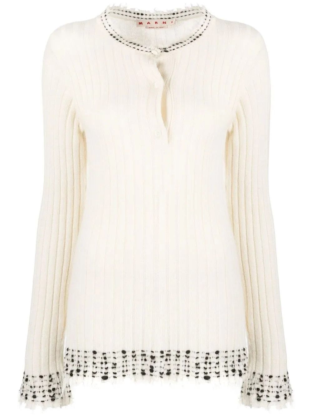 Marni o1y1125 Crewneck Sweater in White Size M / US 6-8 / IT 42-44 - 1 Thumbnail