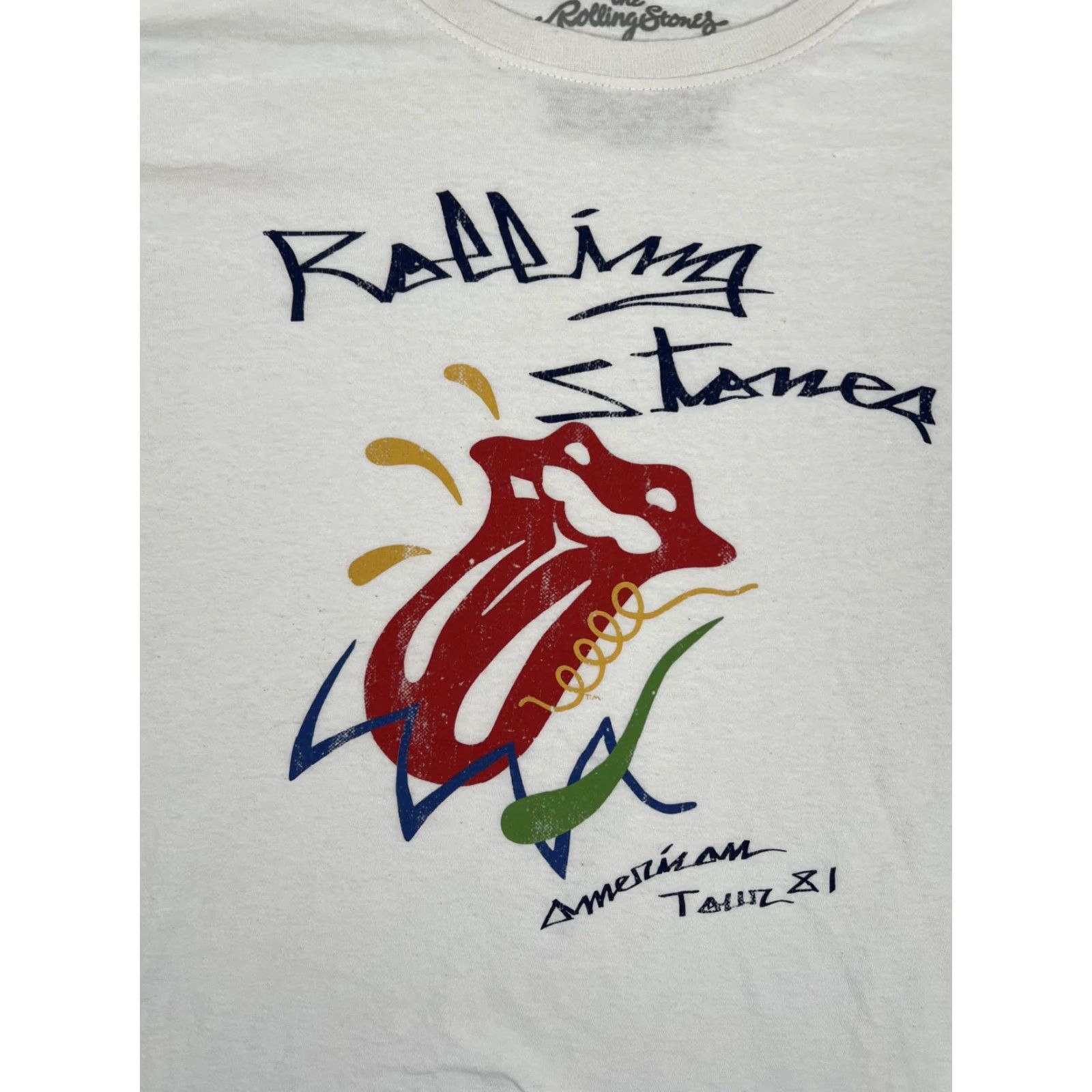 Etro VINTAGE The Rolling Stones Shirt Women’s L White American Tour 81 Graphic Print Crew Neck Short Sleeve Mens L White Rock Band Tour Shirt Size L / US 10 / IT 46 - 2 Thumbnail