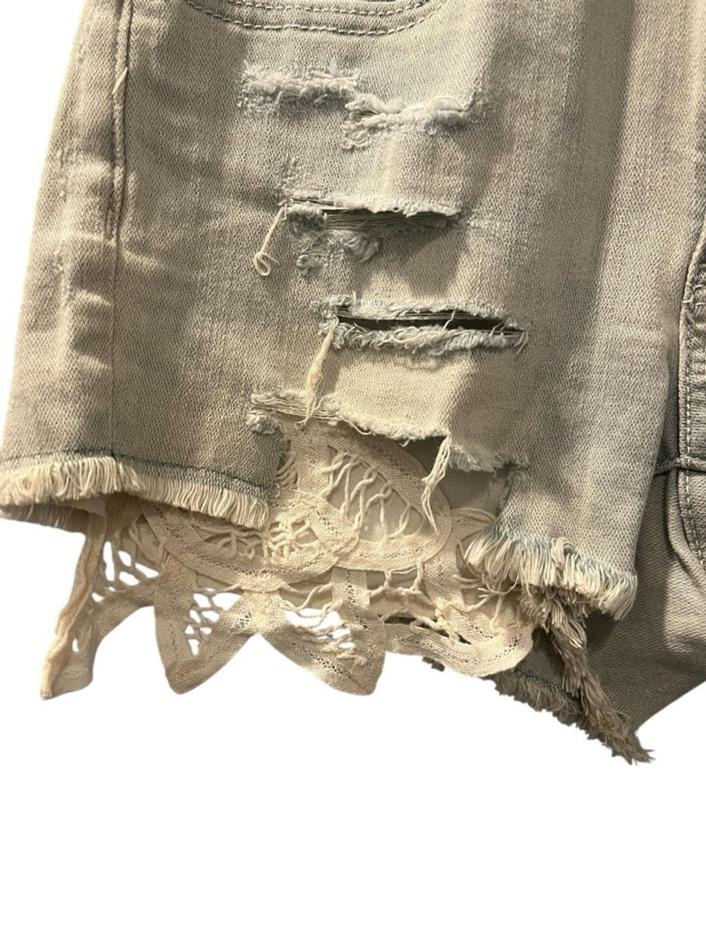 American Eagle Outfitters American Eagle Hi Rise Shortie Stretch Denim Shorts Size 2 Size 24" / US 00 / IT 34 - 2 Thumbnail