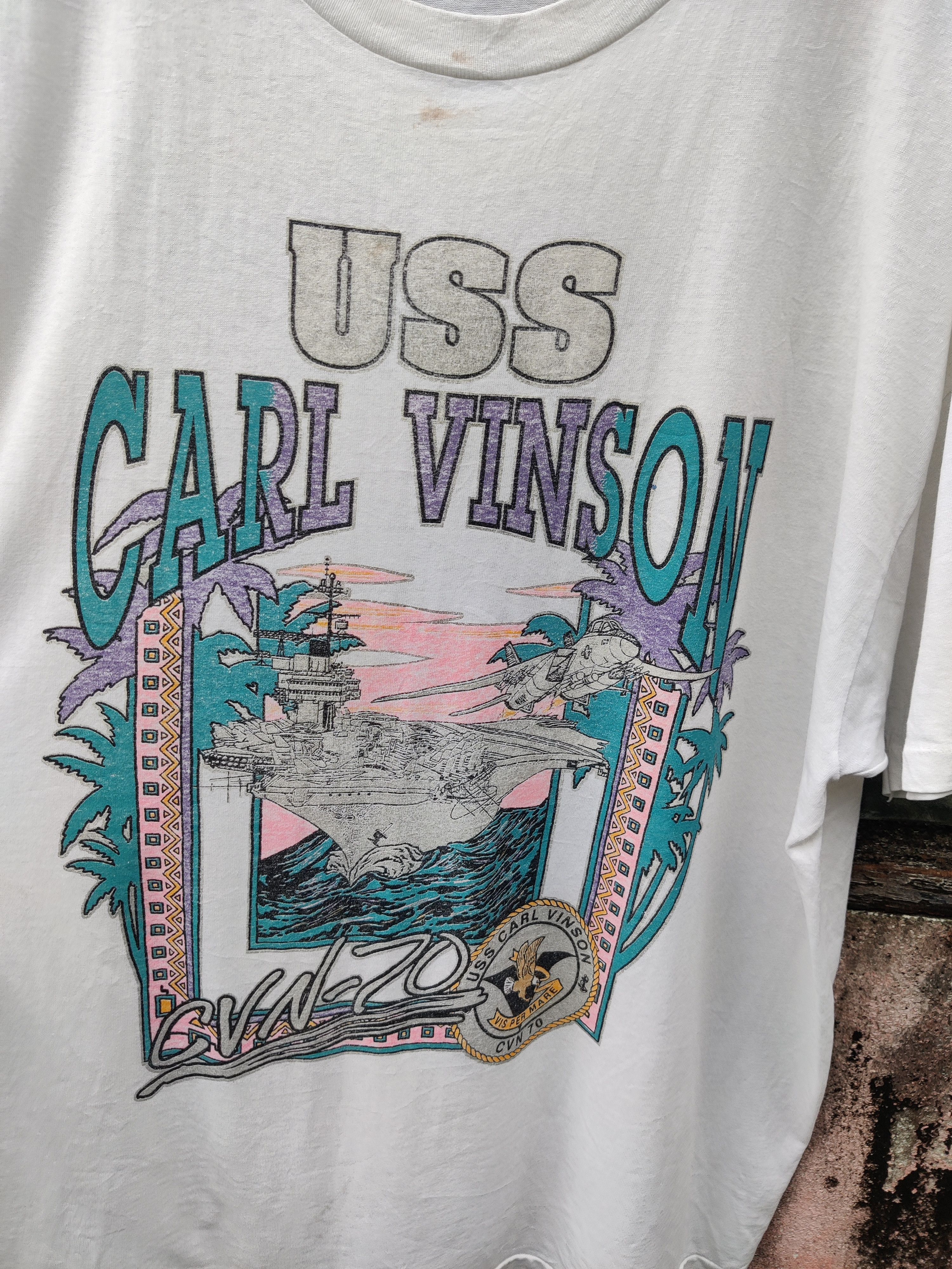 Sessions Vintage Paper Thin USS Carl Vinson Navy Shirt Size US XL / EU 56 / 4 - 4 Thumbnail