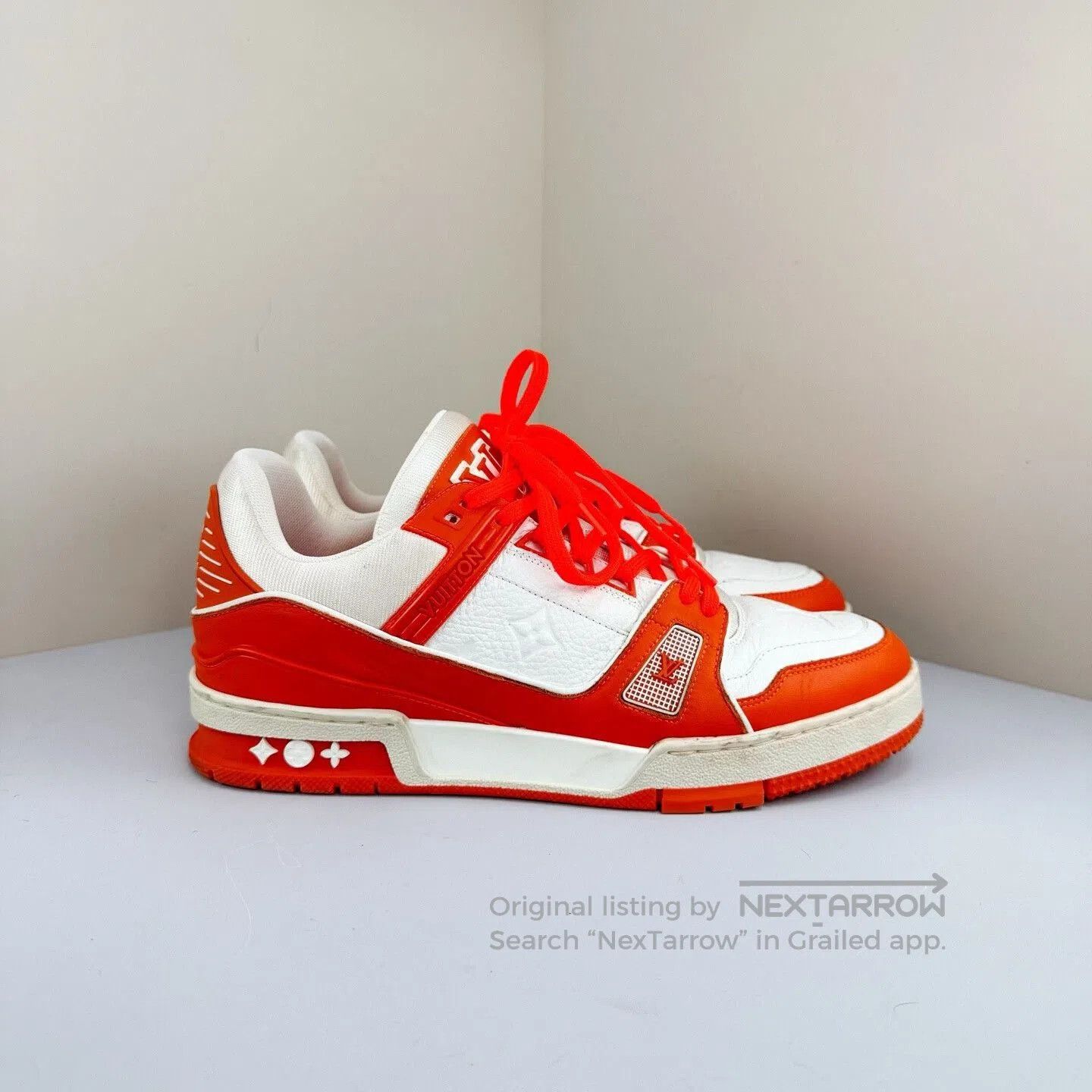 Louis Vuitton Louis Vuitton White Orange Trainer Sneakers. Size US 8 / EU 41 - 4 Thumbnail
