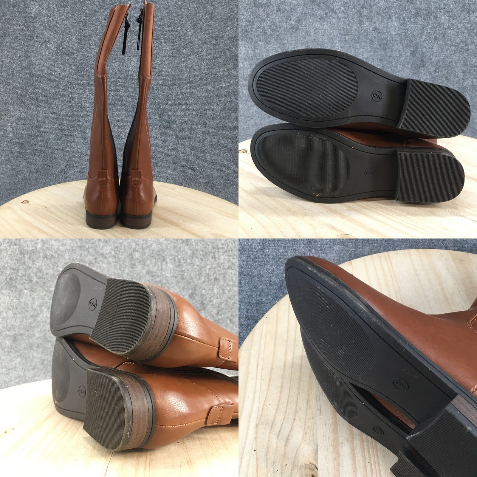 Vintage Universal Thread Boots Women 9 Brisa Tall Zip Riding Brown Faux Leather Boots Knee High Women’s Riding Boot Brown Zip Footwear Authentic Boots Size US 9 / IT 39 - 8 Thumbnail
