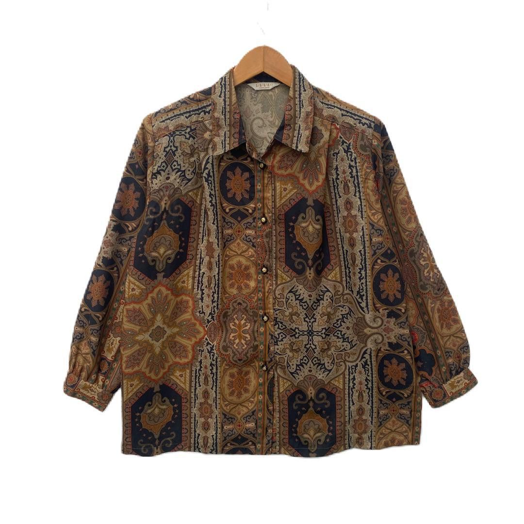 Other VINTAGE BLOUSE FLORAL MOTIFS EXTRA LARGE GEOMETRIC PATTERN Size XL / US 12-14 / IT 48-50 - 1 Thumbnail