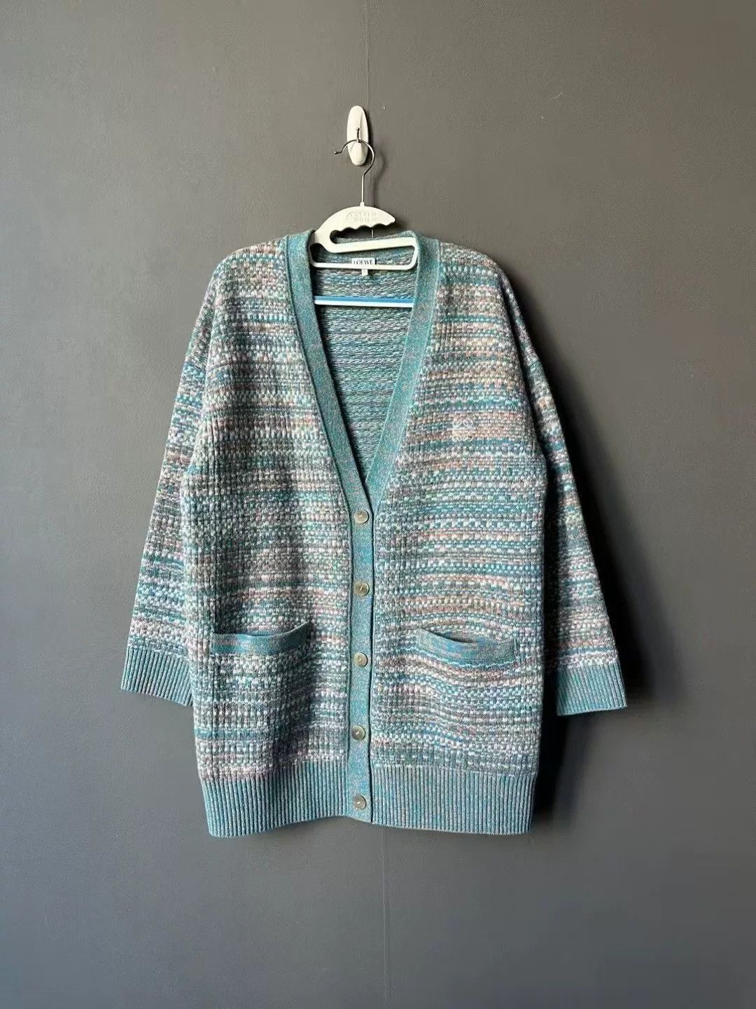 Loewe loewe light blue knitted wool cardigan Size XS / US 0-2 / IT 36-38 - 1 Thumbnail