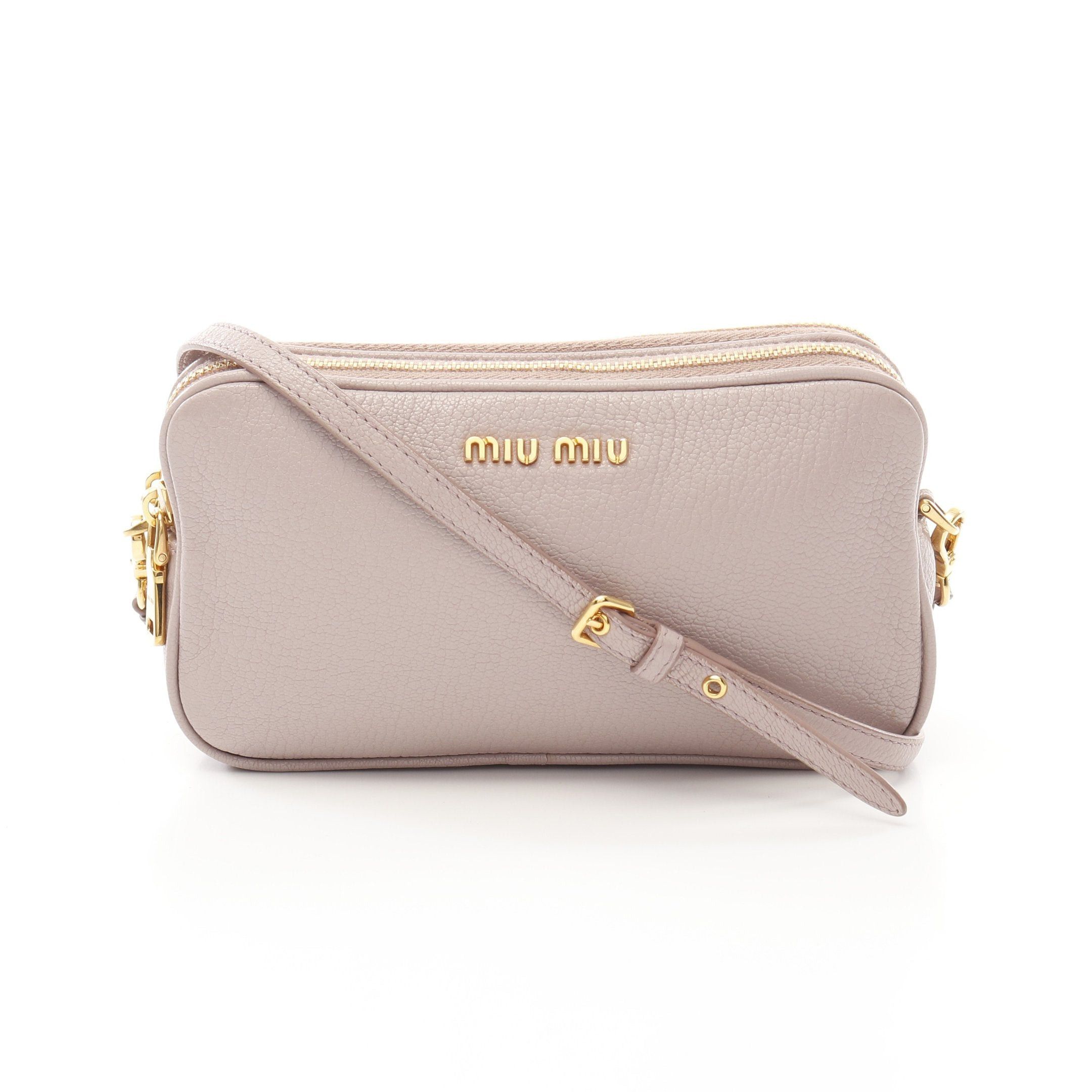 Miu Miu Madras Shoulder Bag Leather Pink, Women's
