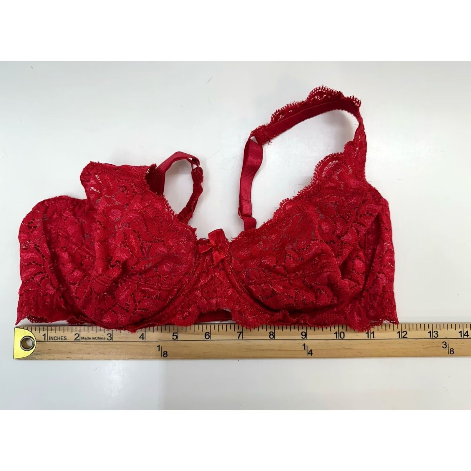 Vintage Unbranded Womens Bra 34B Red Lacey Underwired No Padding T-Shirt Bra Vintage No Size ONE SIZE - 6 Thumbnail