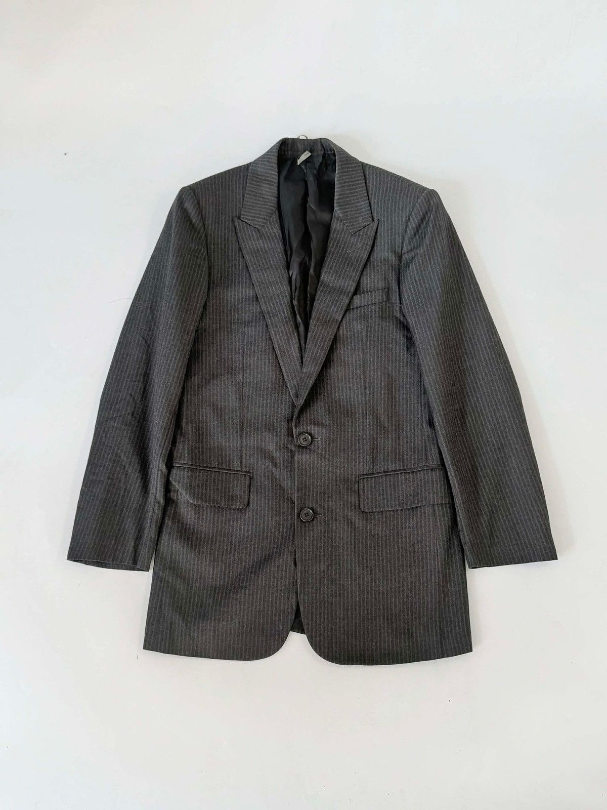 Dior Dior Homme Black Striped Wool Single Breasted Blazer Size US S / EU 44-46 / 1 - 1 Thumbnail