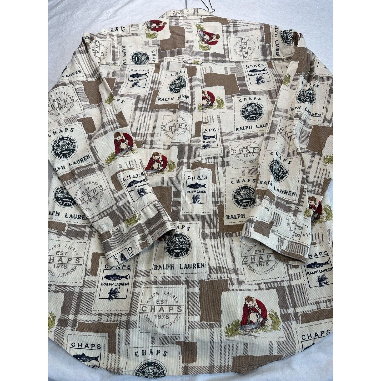 Chaps Chaps Ralph Lauren Button Shirt Medium Fishing Vintage 90s Size US M / EU 48-50 / 2 - 11 Thumbnail
