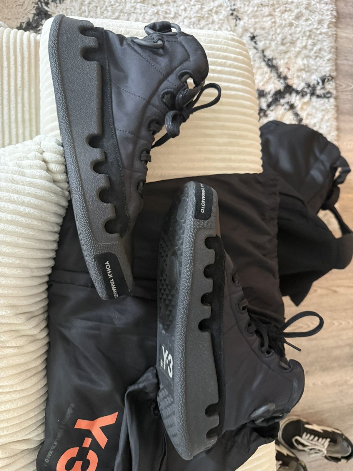 Yohji Yamamoto Y-3 Kasabaru Leather Black EF2559 FW19 Yohji Yamamot Size US 10 / EU 43 - 7 Thumbnail