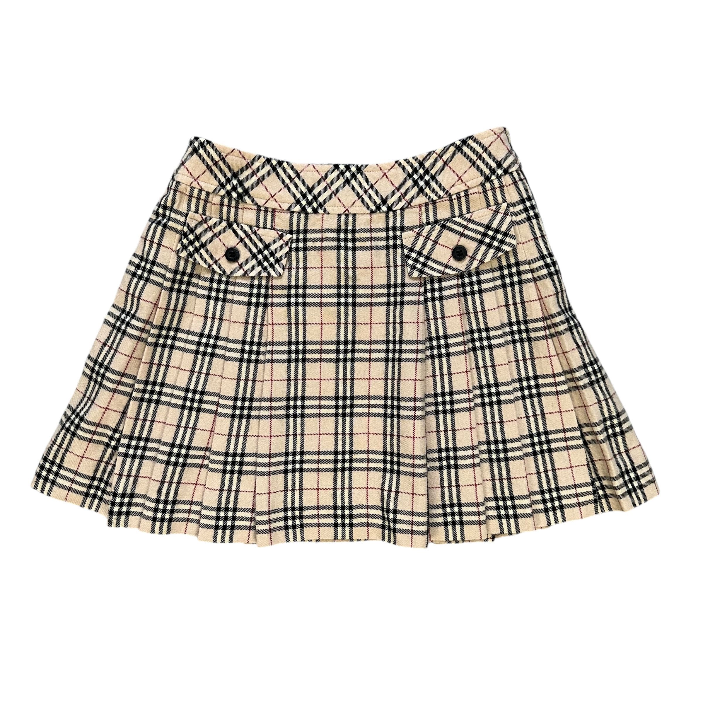 BURBERRY LONDON Nova Check Wool Mini Skirts #A57-1131